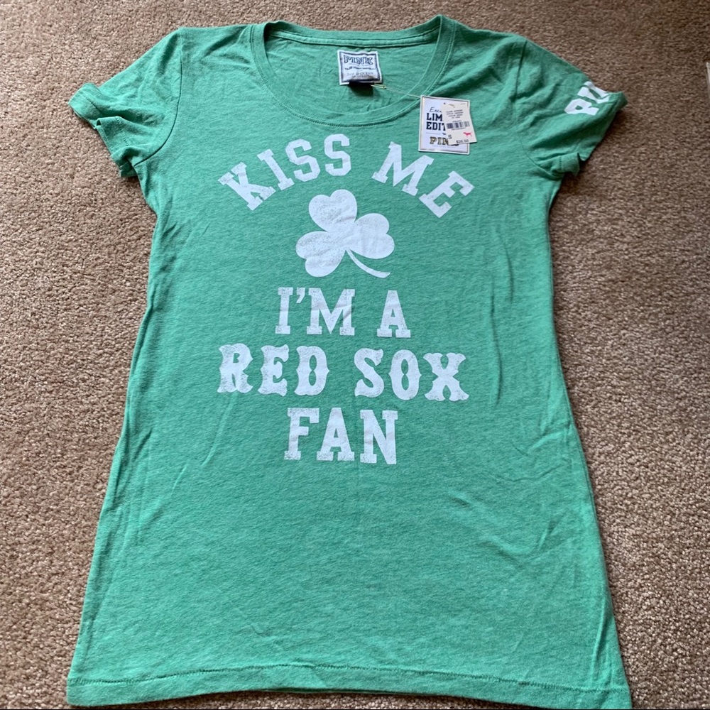 Victoria Secret Pink Kiss me I’m a Red Sox Fan Tee